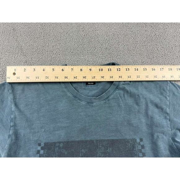 The Kooples Sport T Shirt Men S Blue Washed Palm Trees Art Graphic Relaxed Fit - Picture 5 of 11